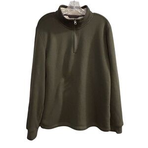 BC Clothing Men's M Green 1/4 Zip Fleece Pullover Sweater Casual